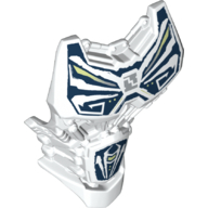 Large Figure Torso Cover with Dark Blue Armour Print Weiß