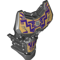 Large Figure Torso Cover with Gold and Dark Purple Armour Print Schwarz