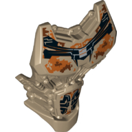 Large Figure Torso Cover with Black Armour and Orange and Brown Patches Print Dark Tan