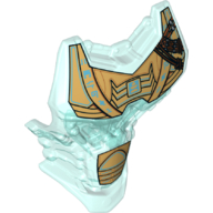 Large Figure Torso Cover with Gold Armour Print Trans-Light Blue