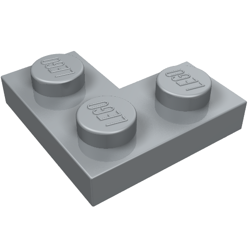 Platte 2 × 2 Ecke Perlhellgrau