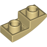 Brick Curved Inverted 2 × 1 Tan