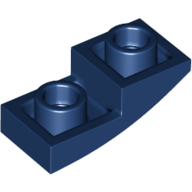 Brick Curved Inverted 2 × 1 Dark Blue