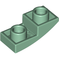 Brick Curved Inverted 2 × 1 Sand Green