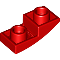 Brick Curved Inverted 2 × 1 Red