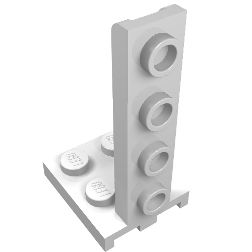 Winkel 2 × 2 - 1 × 4 Weiß