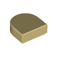 Tile Round 1 × 1 Half Circle Tan