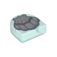 Tile Round 1 × 1 Half Circle with Purple and Lavender Clam Shell print Transparent-Hellblau