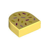 Tile Round 1 × 1 Half Circle with Sprinkles print Bright Light Yellow
