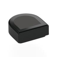 Tile Round 1 × 1 Half Circle with Silver Surface print Black