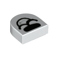 Half Circle with Dog Mouth Open with Star print White