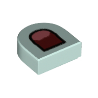 Tile Round 1 × 1 Half Circle with Open Mouth print in Light Aqua