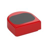 Tile Round 1 × 1 Half Circle with Black Rounded Oval print Rot