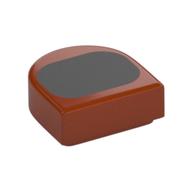 Tile Round 1 × 1 Half Circle with Black Rounded Oval print Dark Orange