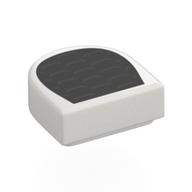 Tile Round 1 × 1 Half Circle with Black Surface, Silver Vent print Weiß