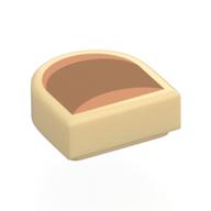Tile Round 1 × 1 Half Circle with Medium Nougat Nail, Nougat Sides print Tan