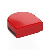 Tile Round 1 × 1 Half Circle with Black Stripe print in Rot