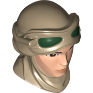 Large Figure Head, Rey with Dark Green Goggles Dunkelbeige