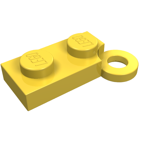 Hinge Plate 1 × 4 Swivel Base with Hole Gelb