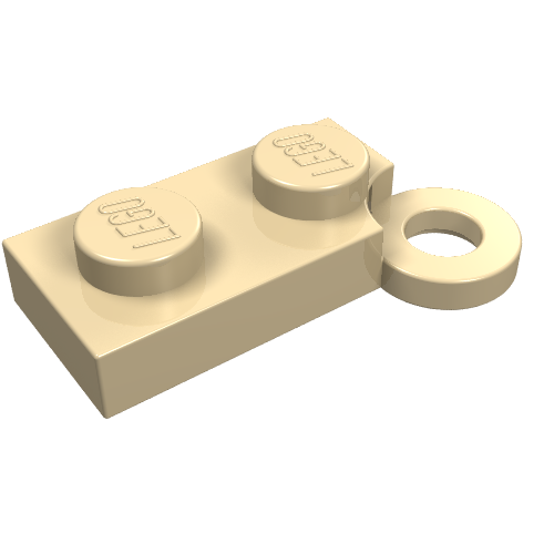 Hinge Plate 1 × 4 Swivel Base with Hole Tan
