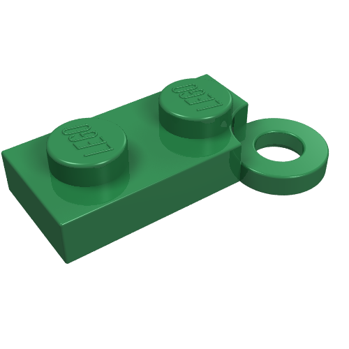 Hinge Plate 1 × 4 Swivel Base with Hole Lime