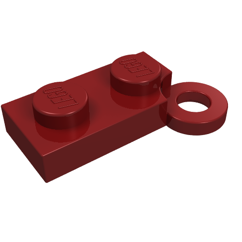 Hinge Plate 1 × 4 Swivel Base with Hole Dunkelrot