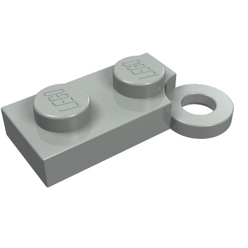 Hinge Plate 1 × 4 Swivel Base with Hole Light Gray