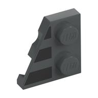 Wedge Plate 2 × 2 Left with 3 Black Stripes print Dunkelblaugrau