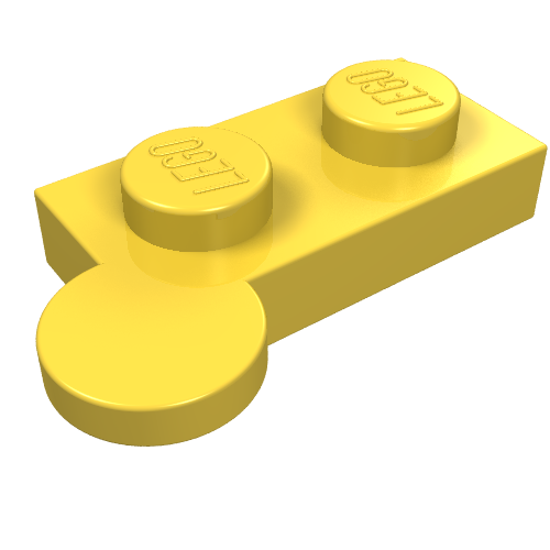 Hinge Plate 1 × 4 Swivel Top [Solid Pin] Yellow