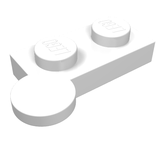 Hinge Plate 1 × 4 Swivel Top [Solid Pin] White