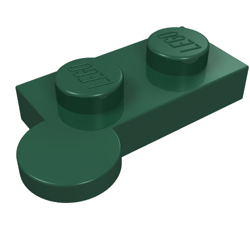 Hinge Plate 1 × 4 Swivel Top [Solid Pin] Dark Green