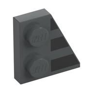 Wedge Plate 2 × 2 Right with 3 Black Stripes print Dark Bluish Gray