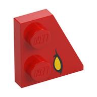 Wedge Plate 2 × 2 Right with Yellow Eye print Rot