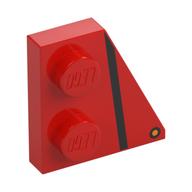 Wedge Plate 2 × 2 Right with Black Stripe print Rot