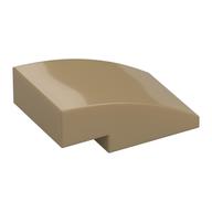 Brick Curved 3 × 2 No Studs Dark Tan