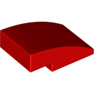 Brick Curved 3 × 2 No Studs Red