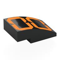 Brick Curved 3 × 2 No Studs with Digital Orange '00' Print