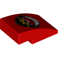 Brick Curved 3 × 2 No Studs with Monkey Head Print Rot