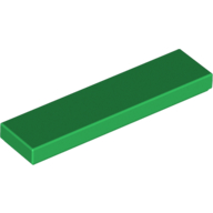 Tile 1 × 4 with Groove Green