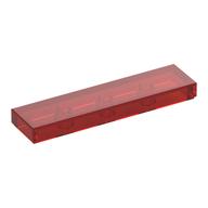 Fliese 1 × 4 mit Rille Transparent-Rot