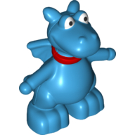 Duplo Figure Dragon with Red Collar Print (Stuffy) Dark Azure