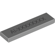 Tile 1 × 4 with Unique Game Code Light Bluish Gray