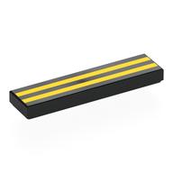 Tile 1 × 4 with Yellow Stripes print Black
