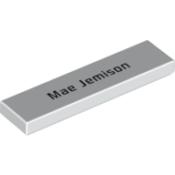 Tile 1 × 4 with Black 'Mae Jemison' Print White
