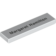 Tile 1 × 4 with Black 'Margaret Hamilton' Print White