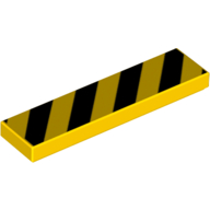 Tile 1 × 4 with Black Diagonal Stripes Print