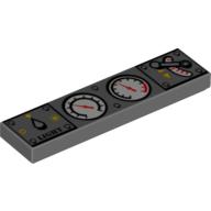 Tile 1 × 4 with Train Controls Print Dunkelblaugrau