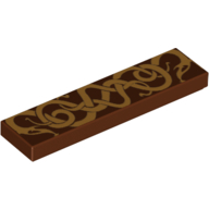 Tile 1 × 4 with Viking Snakes Knotwork Print Reddish Brown