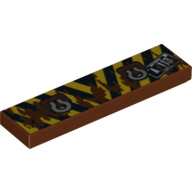 Tile 1 × 4 with Black and Yellow Stripes and Tow Shackles Print Reddish Brown