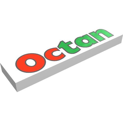 Tile 1 × 4 with 'Octan' Logo Print Weiß
